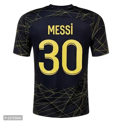 Football New Team Jersey Messi 10 with Shorts 2023/2024 for Men  Kids(13-14Years,M30blk)-thumb3