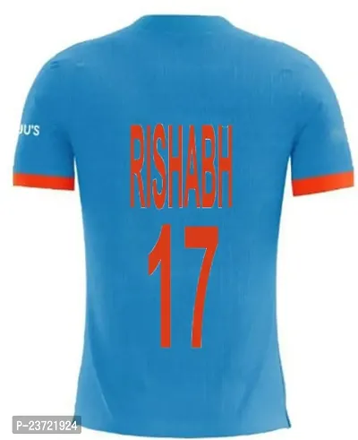 India ODI Rishabh 17 Half Sleeve Cricket Jersey 2023-2024 for Men  Boys(9-10Years) Multicolour-thumb3