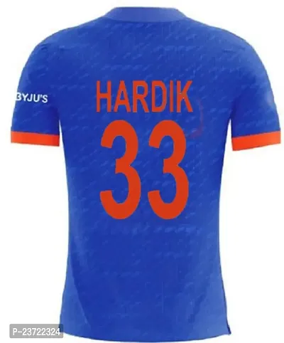 India T20 Cricket Team Hardik 33 World Cup Jersey 2022/23 (Boys and Mens)(13-14Years) Multicolour-thumb3