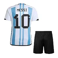 Football New Team Jersey Messi 10 with Shorts 2023/2024 for Men  Kids(Large 40,argset)-thumb1