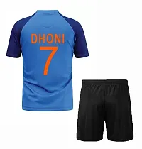 India Dhoni 7 Cricket Team World Cup Half Sleeve Jersey with Shorts 2023 for Men  Boys(18-24Months) Multicolour-thumb1