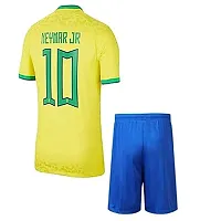 World Cup Football Neymar 10 Jersey with Shorts 2023 for Men  Boys(10-11Years) Multicolour-thumb1