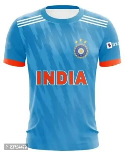 Plain Indian Cricket Team Jersey Sportswear Shirt VIRAT Jersey 2022-23 -(Mens  Kids) Cricket(7-8Years) Multicolour-thumb2
