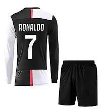 Cristiano Ronaldo 7 Home Football Team Full Sleeve Jersey with Shorts 2022/2023 (Boys  Men)(9-10Years) Multicolour-thumb1