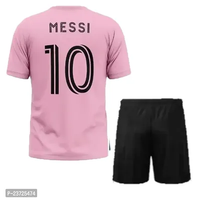 Lionel Messi 10 Football Home Half Sleeve Pink Jersey with Shorts 2023-2024 for Boys  Men(12-13Years)-thumb2