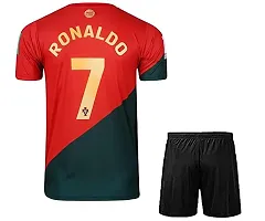 Ronaldo RED WC Jersey with Back Print with Shorts 2022-2023 Football -(Mens  Kids) Football(5-6Years)-thumb2