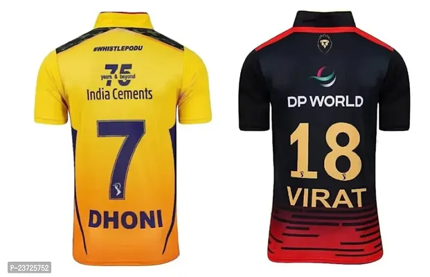 THALA DHONI  VIRAT Combo Cricket Jersey with Back Print 2022-2023 Cricket -(Mens  Kids) Cricket(14-15Years) Multicolour