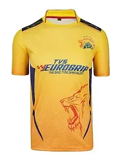 DHALAA DHONI Yellow Cricket Jersey with Sublimation Back Print 2022-2023 Cricket -(Mens  Kids)(18-24Months)-thumb1