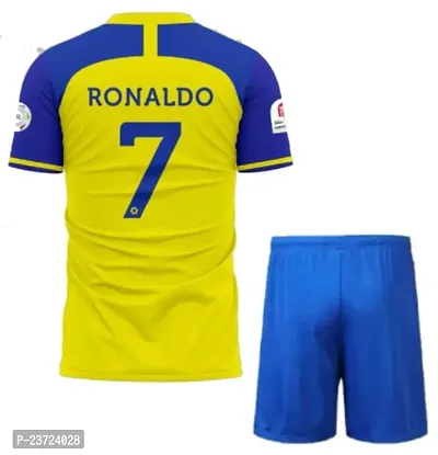 Ronaldo 7 Football Tshirt with Shorts 2023/2024 for Boys  Kids(Large 40) Multicolour-thumb2