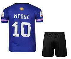 Messi World Cup Away Jersey with Back Print with Shorts 2022-2023 Football -(Mens  Kids) Football(11-12Years) Multicolour-thumb1