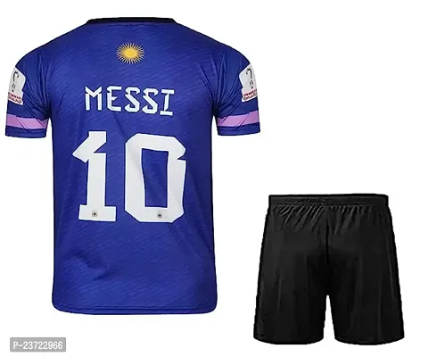 Messi World Cup Away Jersey with Back Print with Shorts 2022-2023 Football -(Mens  Kids) Football(11-12Years) Multicolour-thumb2