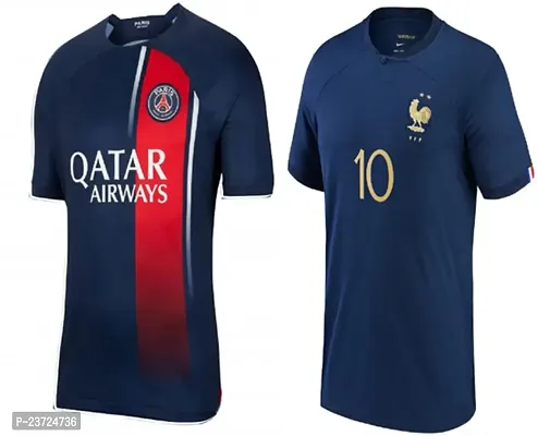 Sports Football Mbappe 7 Home Club Team Tshirt 2023  Mbappe 10 World Cup Official Jersey 2022 for Men  Boys(9-10Years) Multicolour-thumb0