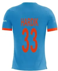 ODI India Cricket Team Tshirt Hardik 33 2023/2024 (Kids  Men)(XX-Large 44) Multicolour-thumb2