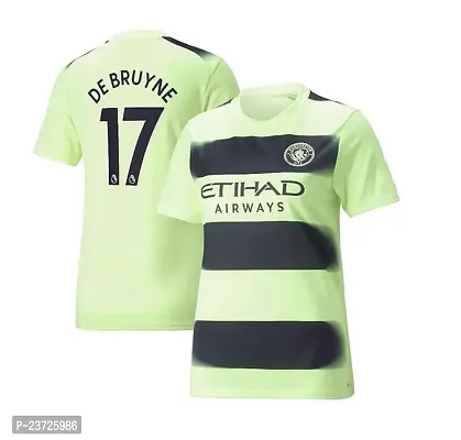 De Bruyne 17 Green Football Half Sleeve Jersey 2023/2024 for Men  Boys(Large 40)