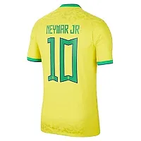 Brazil Yellow Neymar jr 10 Jersey Home Original Football Half Sleeve Jersey for Boys and Men 2022-2023(12-13Years)-thumb2