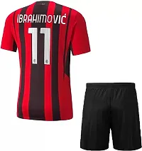 Ibrahimovic 11 Football Halfsleeve Jersey with Shorts 2023 for Men  Kids (13-14Years) Multicolour-thumb1