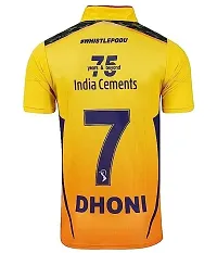DHALAA DHONI Yellow Cricket Jersey with Back Print 2022-2023 Cricket -(Mens  Kids)(12-13Years)-thumb1