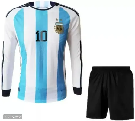 Messi 10 World Cup Football Full Sleeve Jersey with Shorts 2022/2023 for Men  Kids(14-15Years) Multicolour