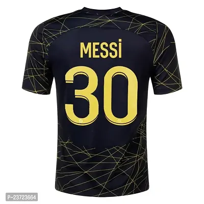 Football New Team Jersey Messi 10 with Shorts 2023/2024 for Men  Kids(11-12Years,M30blk)-thumb3