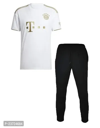 Football Home White Jersey with Track Pant 2023 for Men  Boys(Large 40)