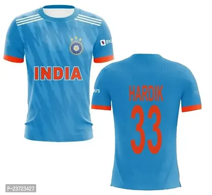 ODI India Cricket Team Tshirt Hardik 33 2023/2024 (Kids  Men)(14-15Years) Multicolour-thumb0