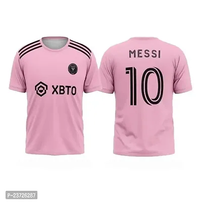Miami Messi 10 Football Pink Jersey Tshirt 2023/2024 (Kid's,Boy's  Men)(11-12Years)