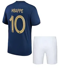 Mbappe 10 Official Football Tshirt with Shorts 2023-2024 (Kids  Boys)(XX-Large 44) Multicolour-thumb1