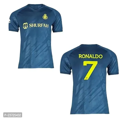 Cristiano Ronaldo 7 Away Football Half Sleeve Official Jersey 2023/2024 (Men  Boys)(15-16Years) Multicolour-thumb0