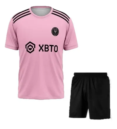 Football New Team Jersey Messi with Shorts 2023/2024 for Men Kids(7-8Years,M10pink_Set)