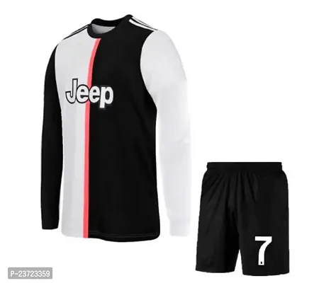 Cristiano Ronaldo 7 Home Football Team Full Sleeve Jersey with Shorts 2022/2023 (Boys  Men)(9-10Years) Multicolour-thumb0