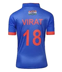 India T20 New Cricket Team Tshirt Virat Kohli 18 for Men  Kids 2023/2024(13-14Years) Multicolour-thumb2