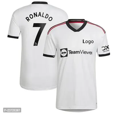 Cristiano Ronaldo 7 Football Away White Half Sleeve Jersey 2022/2023 for Men  Boys(7-8Years)-thumb0