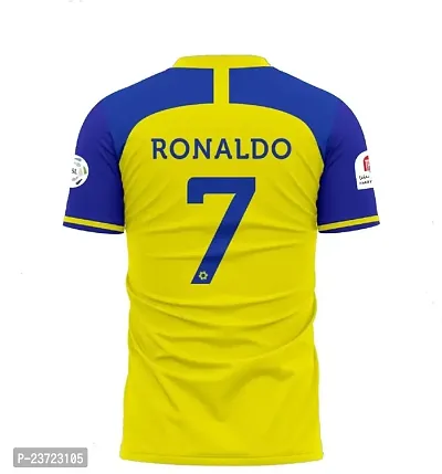 Ronaldo 7 Yellow Half Sleeve Football Jersey 2023-2024 for Kids  Boys(Large 40)-thumb3