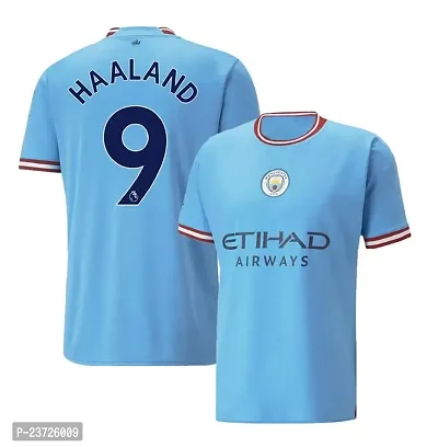 Haaland 9 Football Third Jersey 2023-2024 for Boys  Men(8-9Years,blue2022(H9))