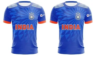 India T20 Cricket Team Official Jersey Virat Kohli 18  Surya 63 India T20 Criket Team Half Sleeve Tshirt 2023-2024 (Men  Kids)(8-9Years) Multicolour-thumb1