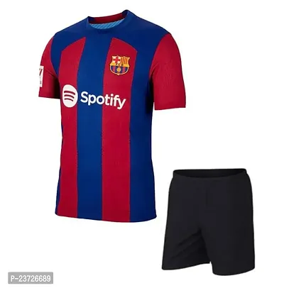 Sports Football New Team Home Jersey with Shorts 2023-2024 for Men  Boys(Medium 38) Multicolour