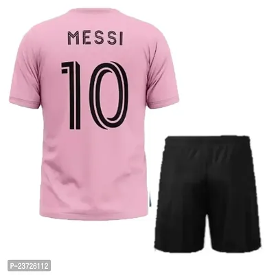 Lionel Messi 10 Football Home Half Sleeve Pink Jersey with Shorts 2023-2024 for Boys  Men(7-8Years)-thumb2