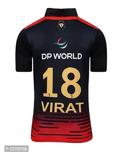 RCB Virat Kohli 18 Bangalore Cricket Team Half Sleeve Jersey 2023/2024 for Kids  Men(8-9Years) Multicolour-thumb3