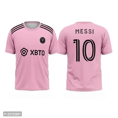 Miami Messi 10 Football Pink Jersey Tshirt 2023/2024 (Kid's,Boy's  Men)(10-11Years)