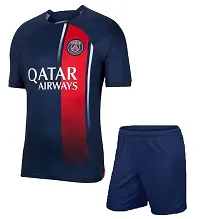 Pariss Home Football Jersey with Shorts Mbappe 7 2023-2024 for Boys and Men(XX-Large 44) Multicolour-thumb1