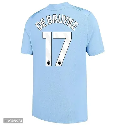 De Bruyne 17 Official Football Team Half Sleeve Tshirt 2023/2024 (Boys  Men)(XX-Large 44) Multicolour-thumb3