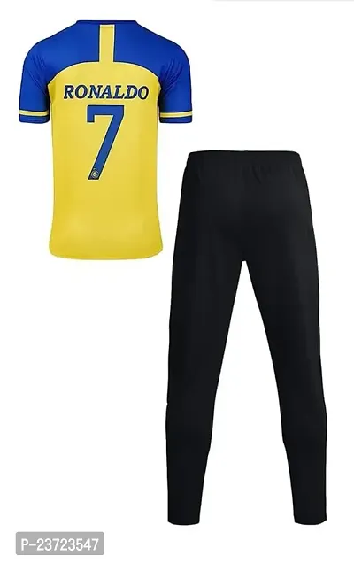 Ronaldo 7 Yellow Football Team Tshirt with Track Pant 2023 for Men  Boys(14-15Years)