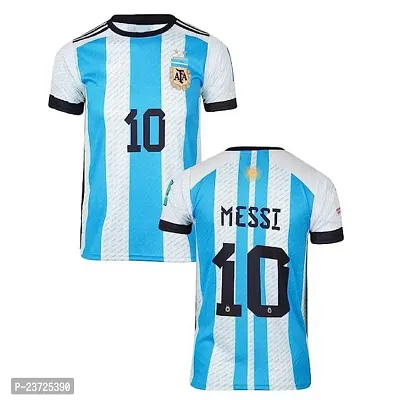 Messi World Cup Jersey with Back Print 2022-2023 Football -(Mens  Kids)(10-11Years) Multicolour-thumb3