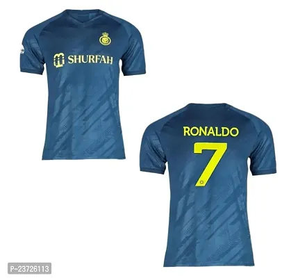 Cristiano Ronaldo 7 Away Football Half Sleeve Official Jersey 2023/2024 (Men  Boys)(14-15Years) Multicolour