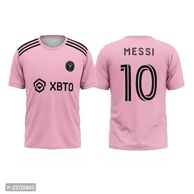 Football New Team Jersey Messi 10 with Shorts 2023/2024 for Men  Kids(13-14Years,M10pink)