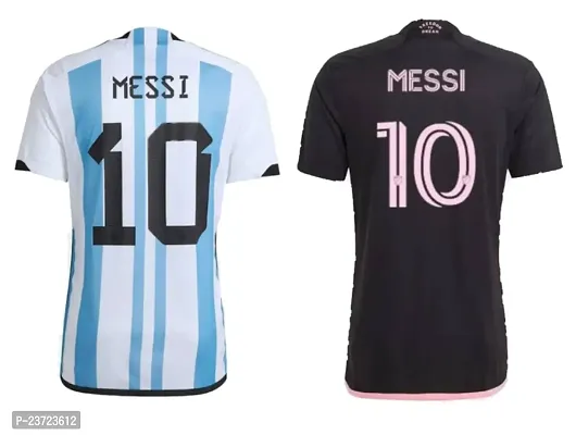 Messi 10 World Cup Home Football Half Sleeve Jersey 2022  Messi 10 Football New Team Black Tshirt 2023 (Men  Boys)(X-Large 42)-thumb2