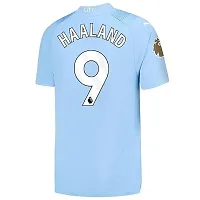 Erling Braut Haaland 9 Blue Football Team Jersey 2023-2024 (Men  Kids)(15-16Years)-thumb2