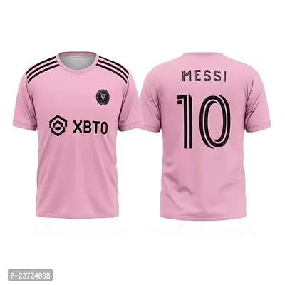 Miami Messi 10 Football Pink Jersey Tshirt 2023/2024 (Kid's,Boy's  Men)(X-Large 42)