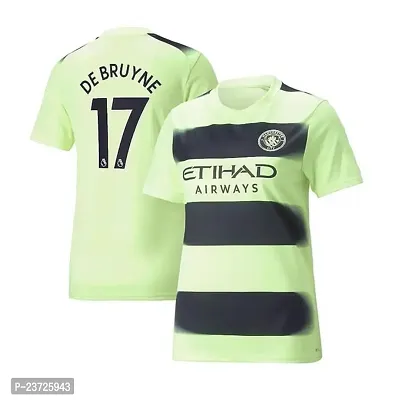 De Bruyne 17 Green Football Half Sleeve Jersey 2023/2024 for Men  Boys(X-Large 42)