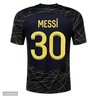 Football New Team Jersey Messi 10 with Shorts 2023/2024 for Men  Kids(8-9Years,M30blk)-thumb3